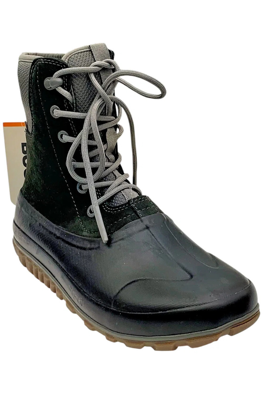 Bogs Women's Classic Casual Tall Lace Leather Boot Snow Dark Gray - Medium